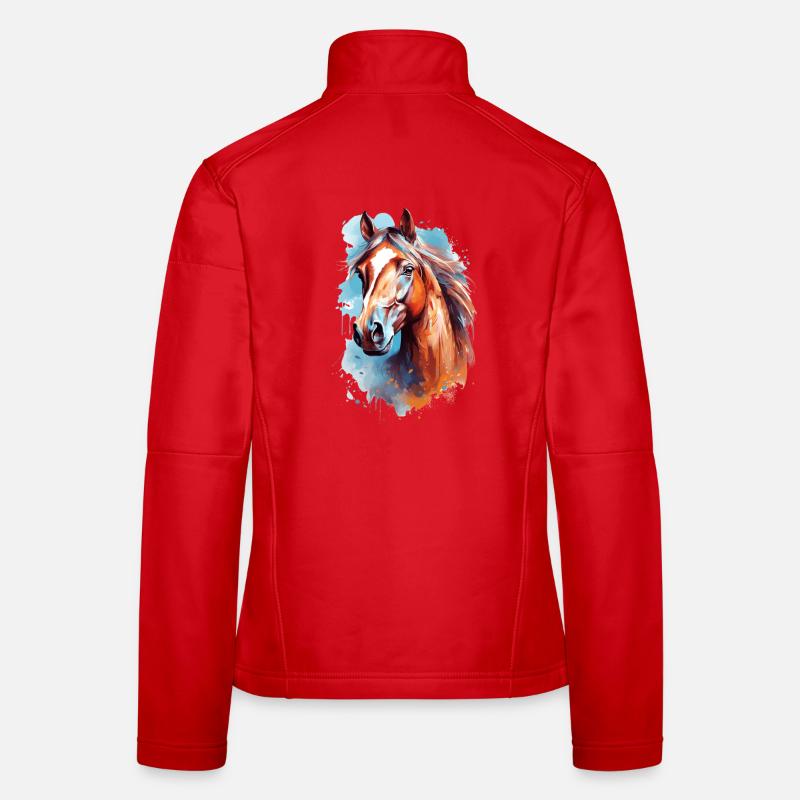 Aqaurell Pferd Design Frauen Softshelljacke