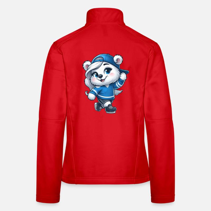 Bär Eisbär Mädchen Schlittschuh Eislaufen Frauen Softshelljacke
