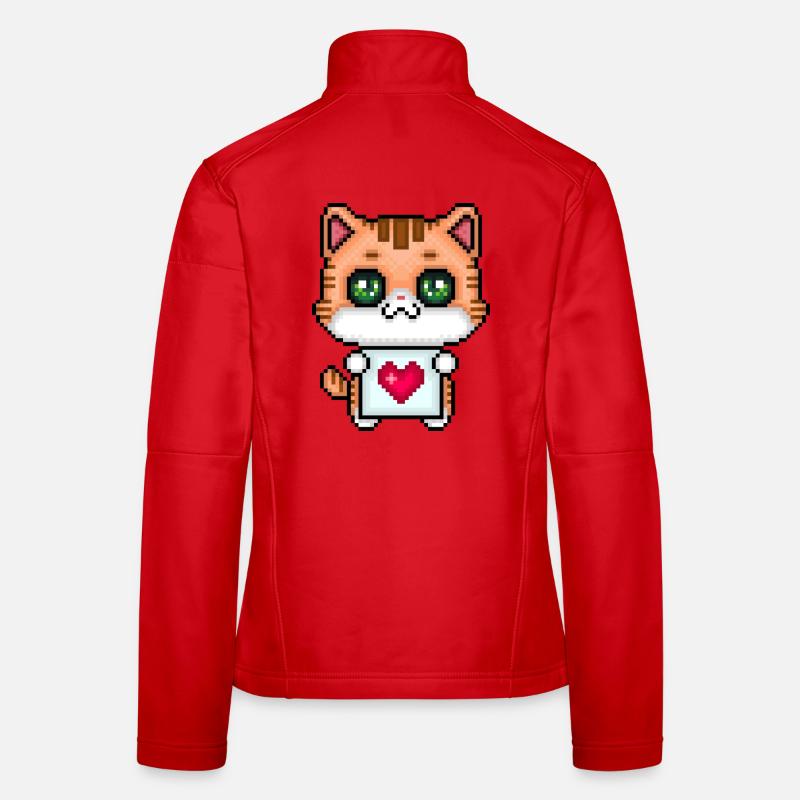 Chaton aimant les pixels Veste en tissu softshell Femme