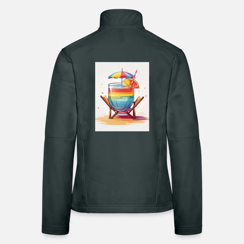 Regenbogen-Cocktail Frauen Softshelljacke