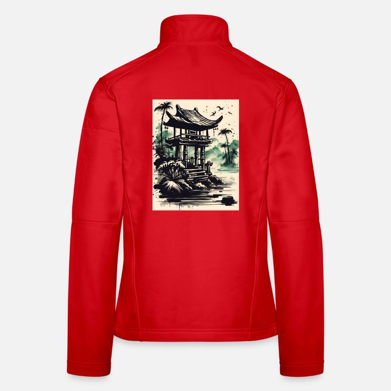 Tintenpavillon am Wasser Frauen Softshelljacke