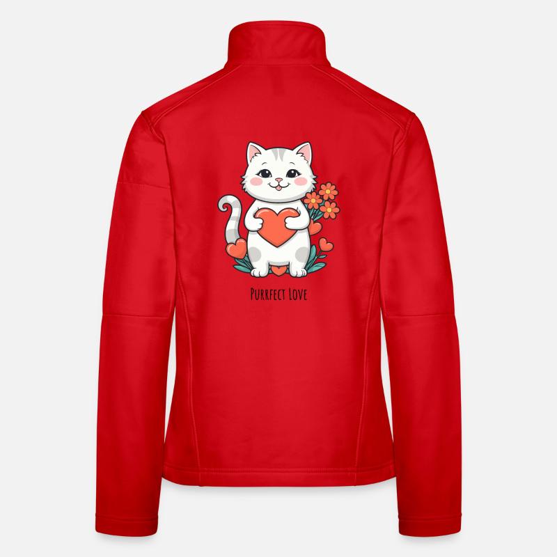 Kuschelige Katzenliebe Herz Frauen Softshelljacke