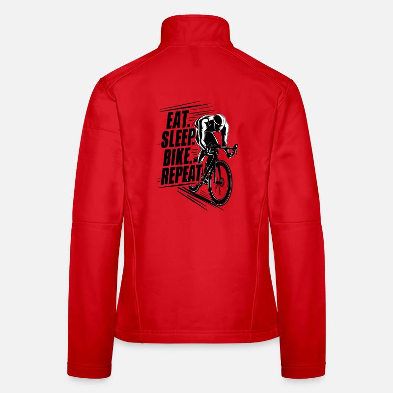 Cycliste en action Silhouette, manger dormir vélo répéter Veste en tissu softshell Femme