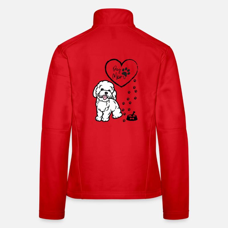Süßer Hundemama Pullover, Welpenpullover für Frauen - Frauen Softshelljacke - Rot