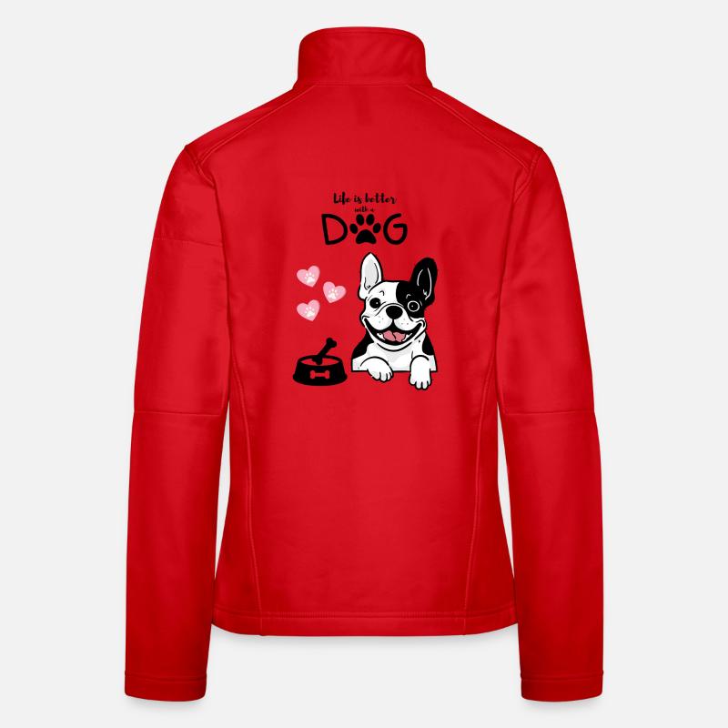Pull mignon pour maman de chien bouledogue français « Frenchie » Veste en tissu softshell Femme
