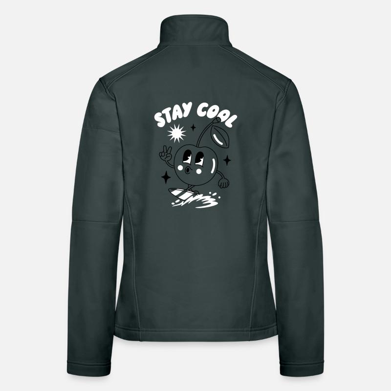 Bleib cool Sticker-Design Frauen Softshelljacke