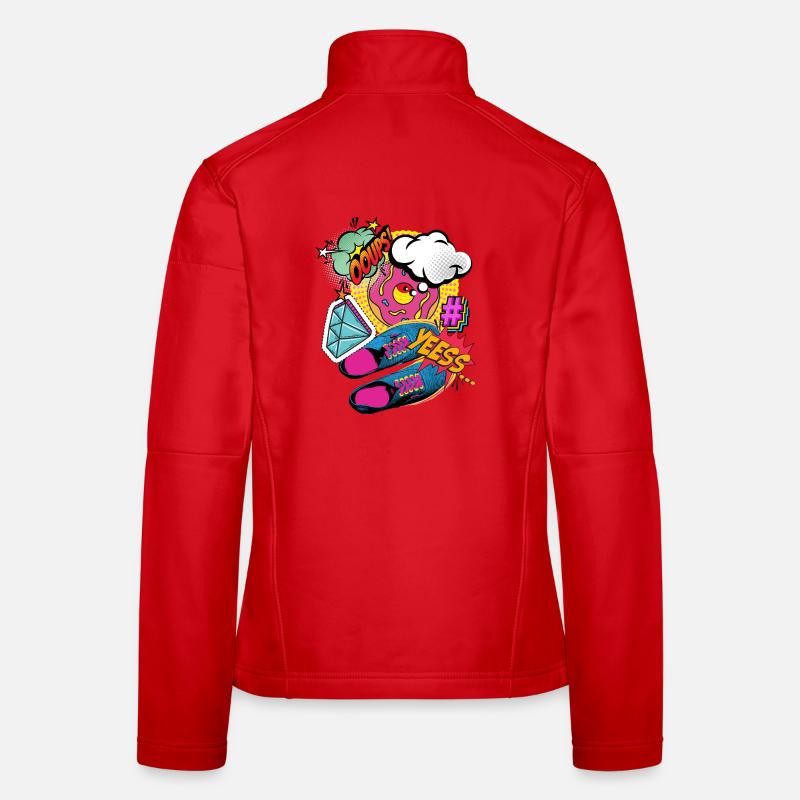 JAWOHL! - Bunte Pop-Art- und Comic-Explosion Frauen Softshelljacke