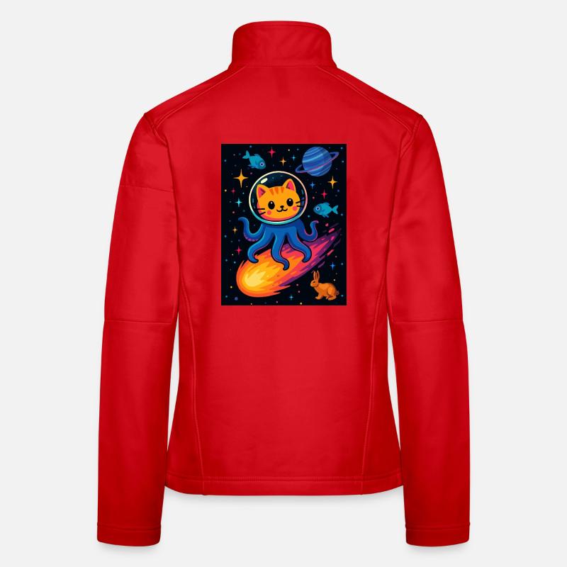 Cosmic Cat Octopus Abenteuer Frauen Softshelljacke