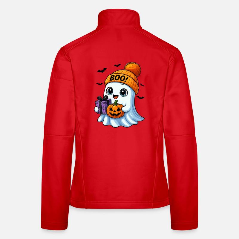 Fantôme d’Halloween mignon avec citrouille Veste en tissu softshell Femme