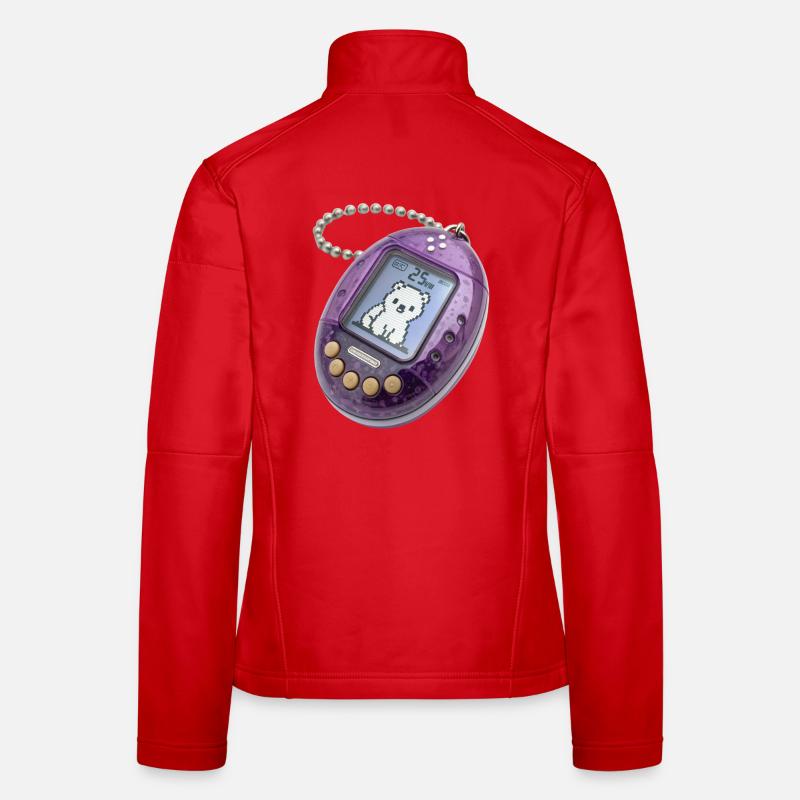 Mignon Pixel chat réveil Veste en tissu softshell Femme