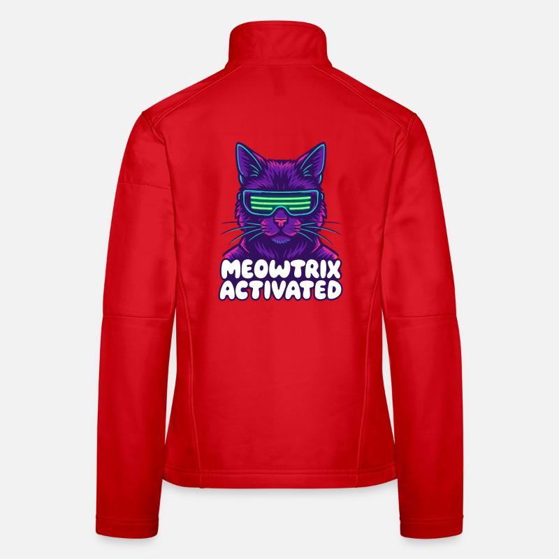 Meowtrix Chat néon activé Veste en tissu softshell Femme