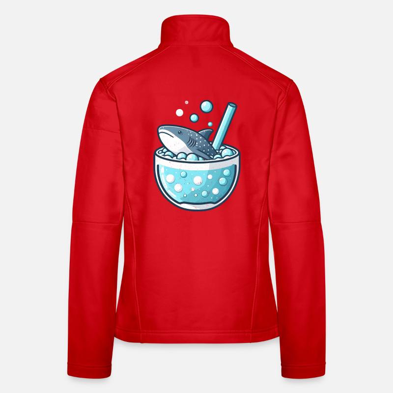 Whale Shark in a Bubble Tea Mug Women's Softshell Jacket