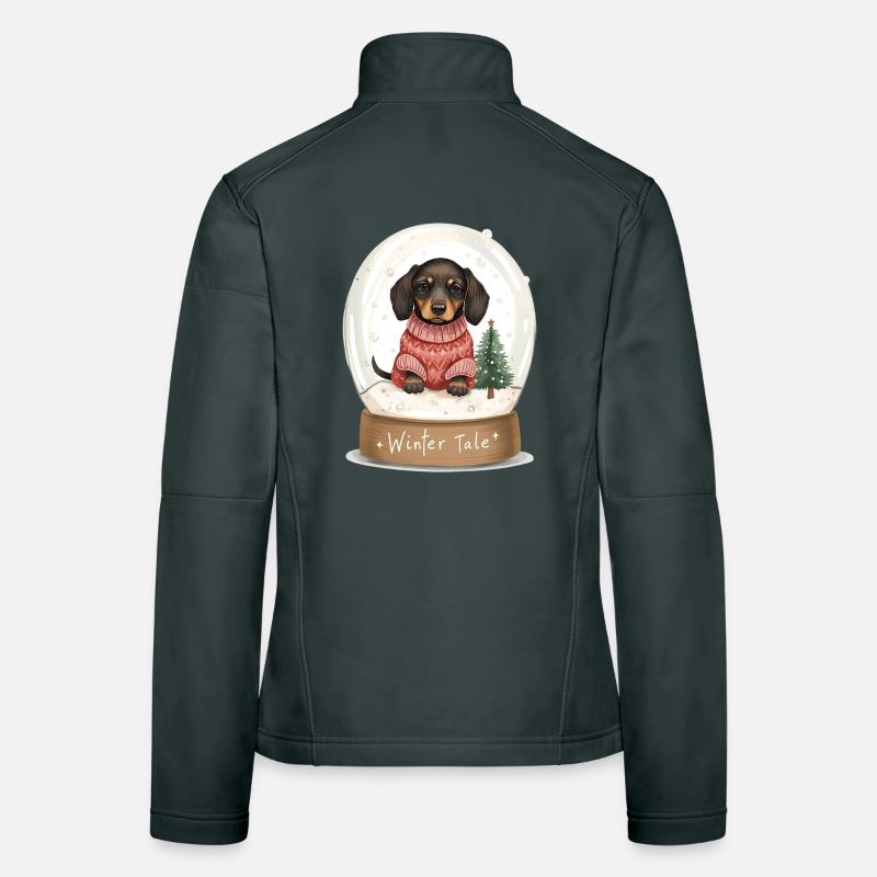 Teckel dans une boule à neige – Conte d’hiver Veste en tissu softshell Femme