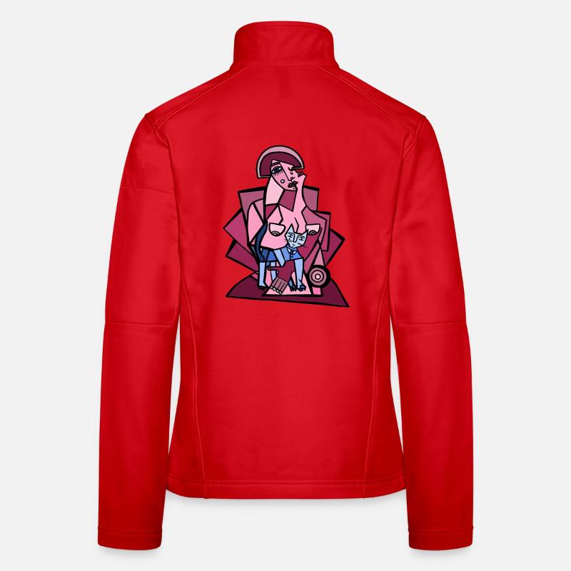 Moi, trop réfléchir avec mon chat Veste en tissu softshell Femme