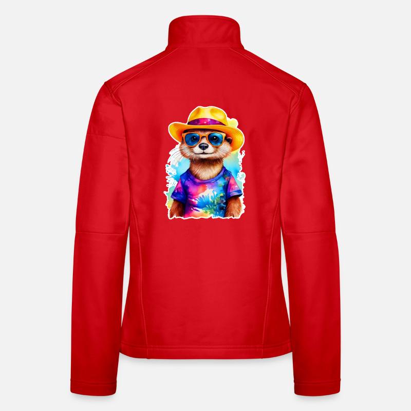 Otter mit Strohhut Frauen Softshelljacke