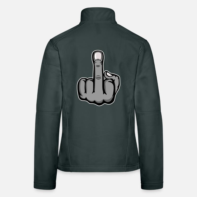 Middle Finger Stinky Finger Design Grey Women's Softshell Jacket