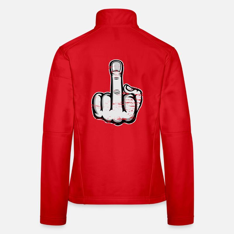 Mittelfinger Stinkefinger Design Grau Frauen Softshelljacke