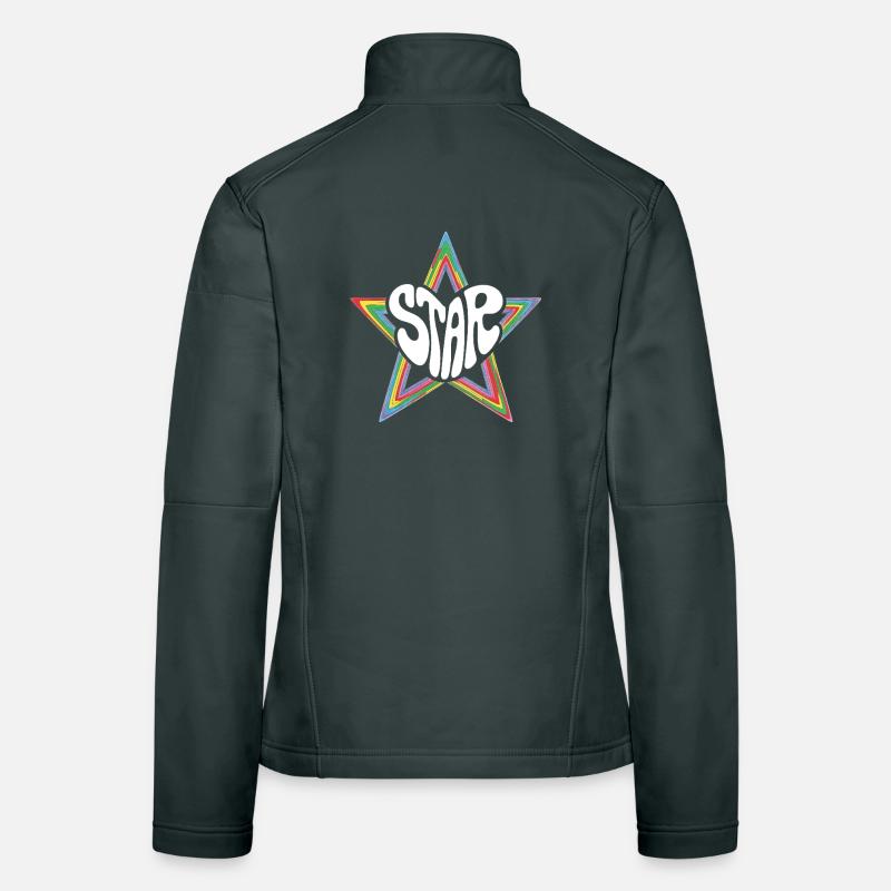 Space Star Psychedelischer Regenbogen Frauen Softshelljacke