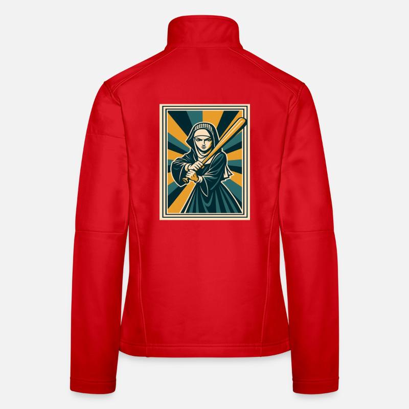 Nonne mit Baseballschläger Frauen Softshelljacke