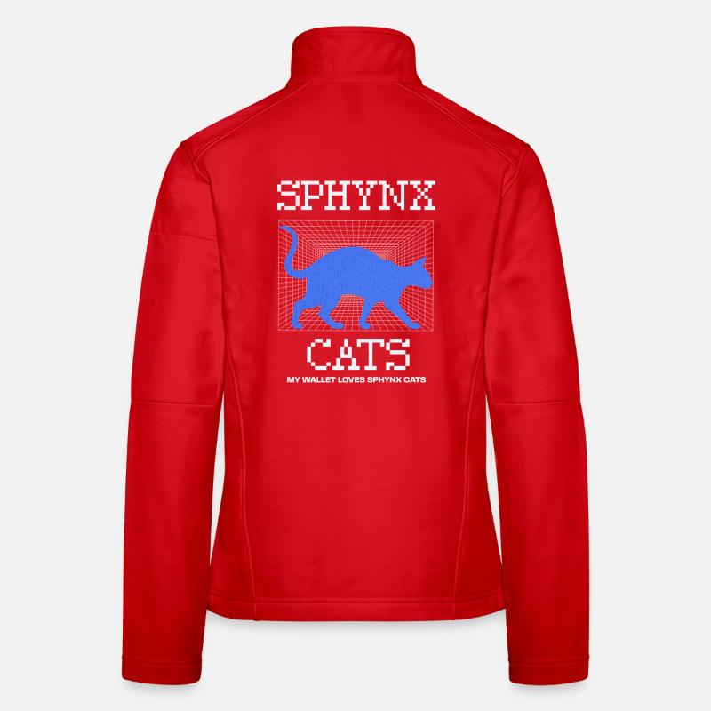 Chat Sphynx sans poils drôle Veste en tissu softshell Femme
