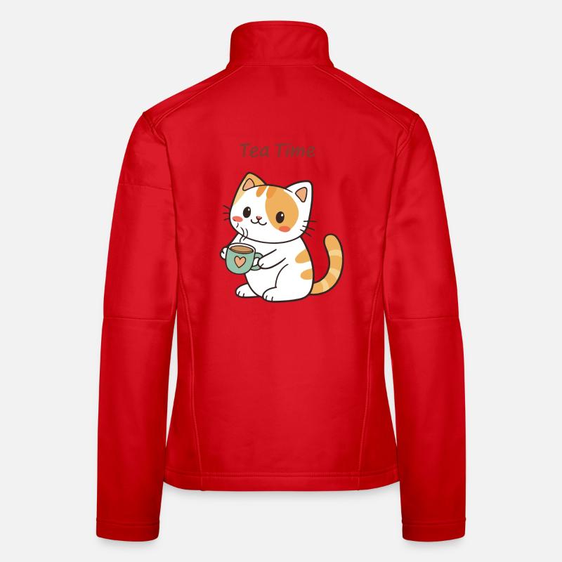 Chat Tea Time Doux Veste en tissu softshell Femme