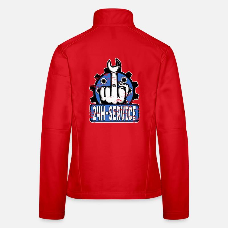 Mittelfinger Stinkerfinger 24h Service Design Blau Frauen Softshelljacke