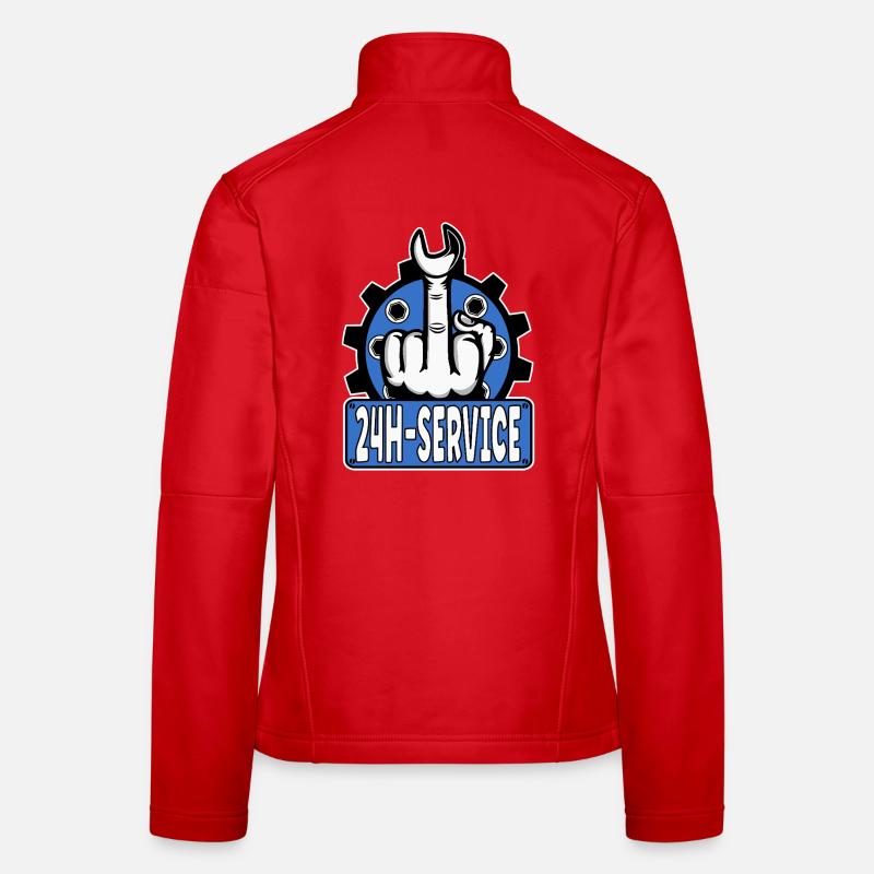 Mittelfinger Stinkerfinger 24h Service Design Blau Frauen Softshelljacke