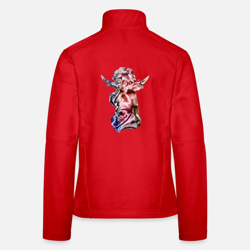 Engelskulptur Farbverlauf - Frauen Softshelljacke - Rot