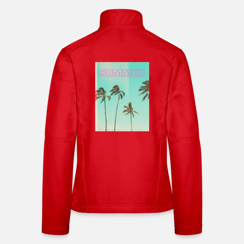 Été sans nom – T-shirt rétro Palm Tree Sunset Veste en tissu softshell Femme
