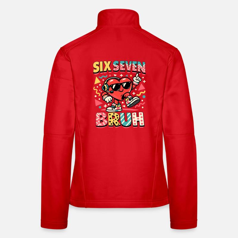 67 Six Seven Meme Cool Saint-Valentin Veste en tissu softshell Femme
