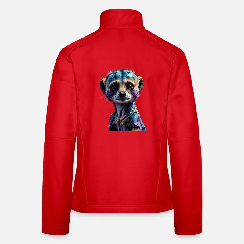 Illustration colorée de suricates Veste en tissu softshell Femme