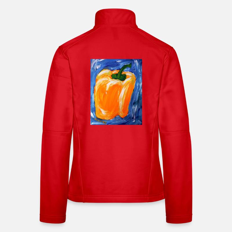Orange pepper in expressionism Women's Softshell Jacket