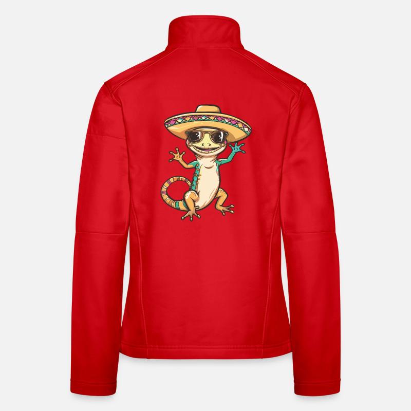 Echse Comic Lustig Sombrero Frauen Softshelljacke