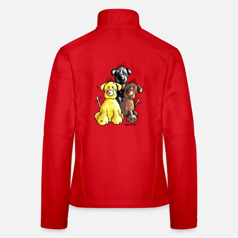 Labrador Retriever - Dog - Cartoon - Women's Softshell Jacket - red