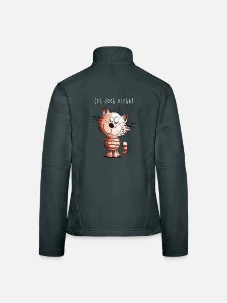 I do not cat I cat motif comic gift - Women's Softshell Jacket - red - Back