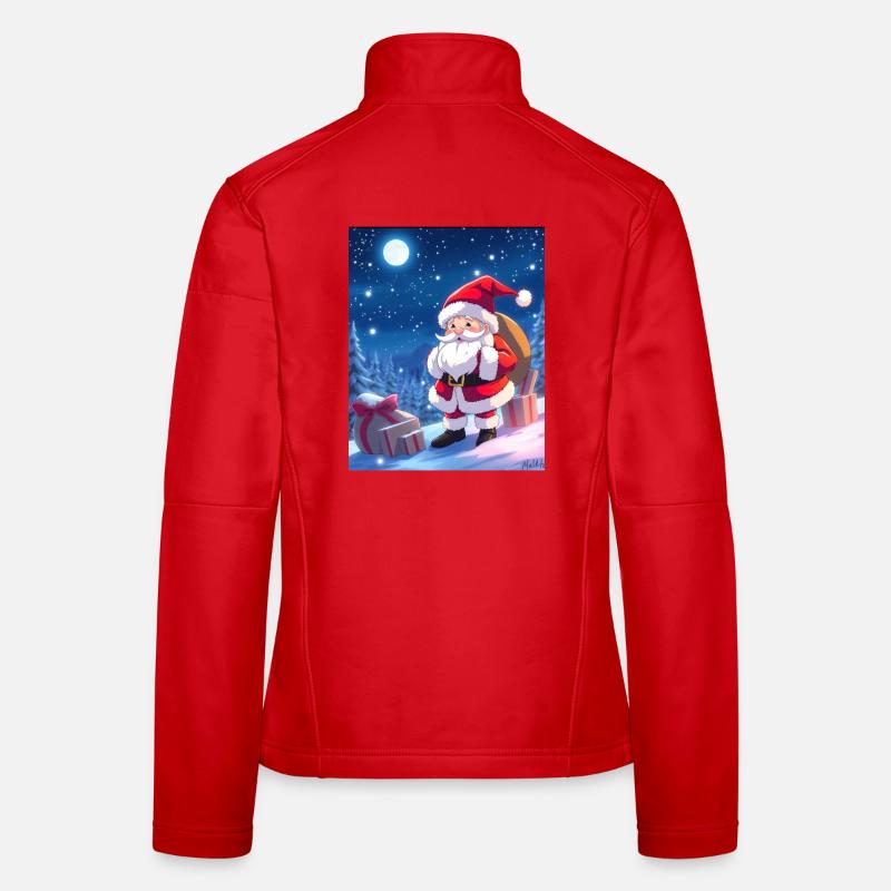 Weihnachts man mit Geschenke Sack - Frauen Softshelljacke - Rot