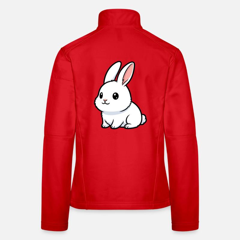 Cute bunny charm in pastel - Women's Softshell Jacket - red