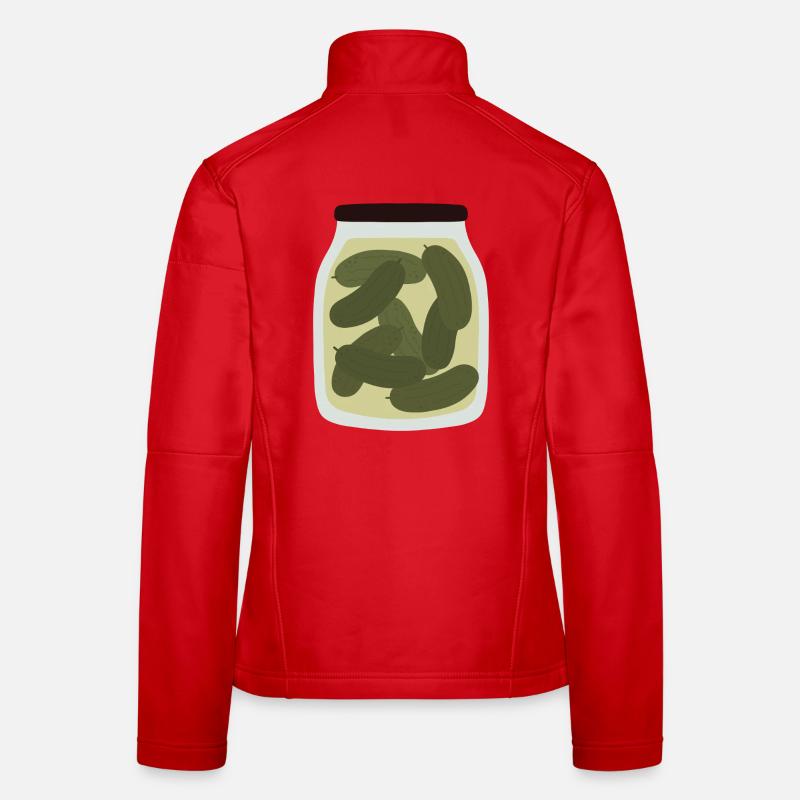 Vintage eingelegte Gurke Glas Design Frauen Softshelljacke
