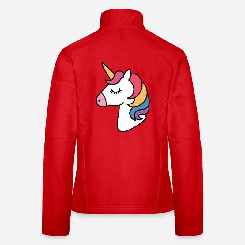 Regenbogen-Einhorn Frauen Softshelljacke