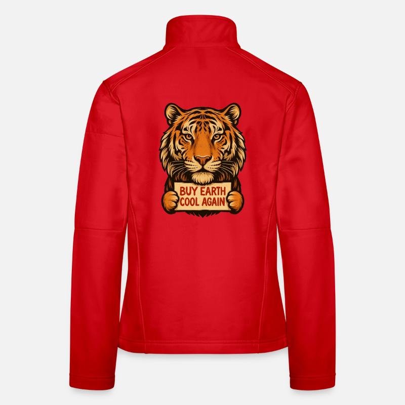 Tiger sagt: Make Eath Cool Again Frauen Softshelljacke