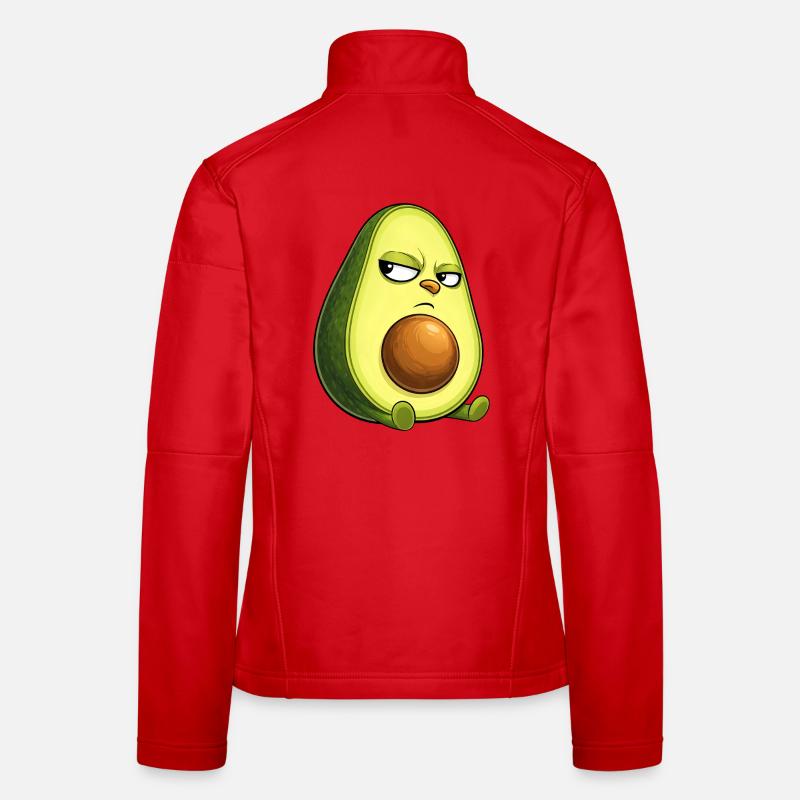Coole Avocado mit Sonnenbrille skeptischer Blick Frauen Softshelljacke