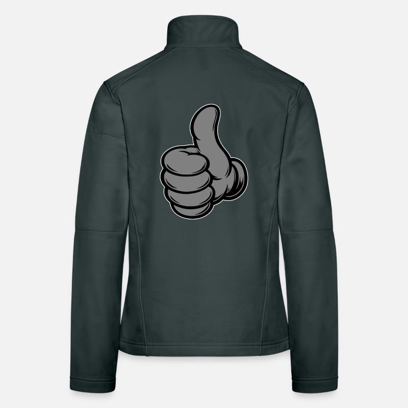 OK Comic Daumenhoch Handsymbol grau Frauen Softshelljacke