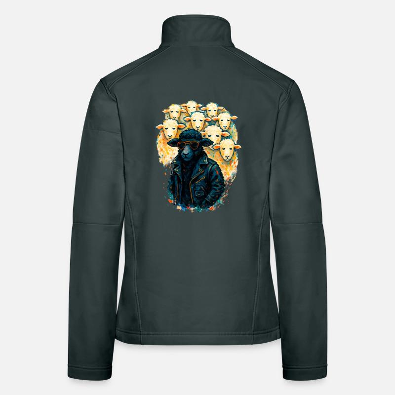 Black Sheep Nonconformist in Leather Jacket Women's Softshell Jacket