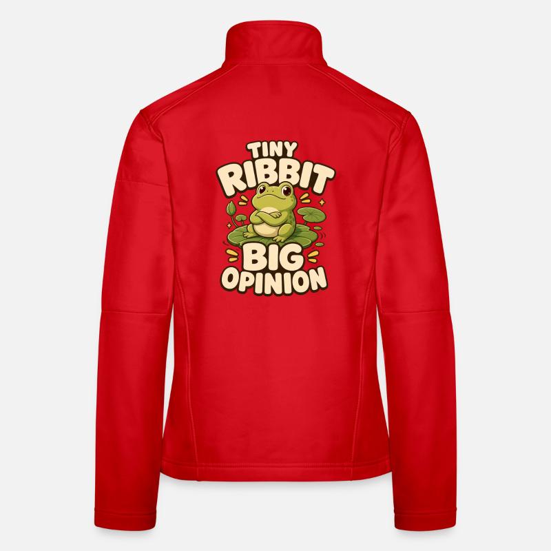 Tiny Ribbit Big Opinion Frosch Frauen Softshelljacke