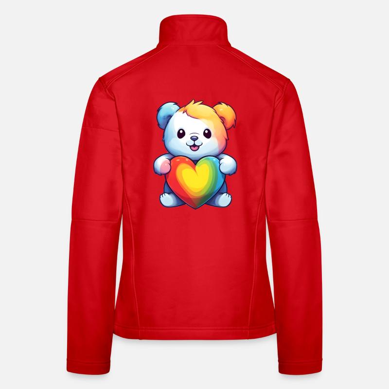 Love is a Bear Necessity - Women's Softshell Jacket - red