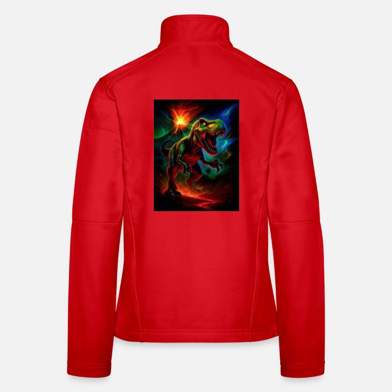 Volcano Tyrant in Neon Fire - Women's Softshell Jacket - red
