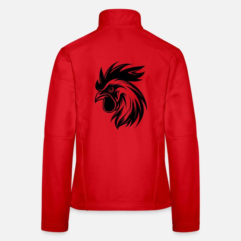 Rooster Head Vector Art Women's Softshell Jacket