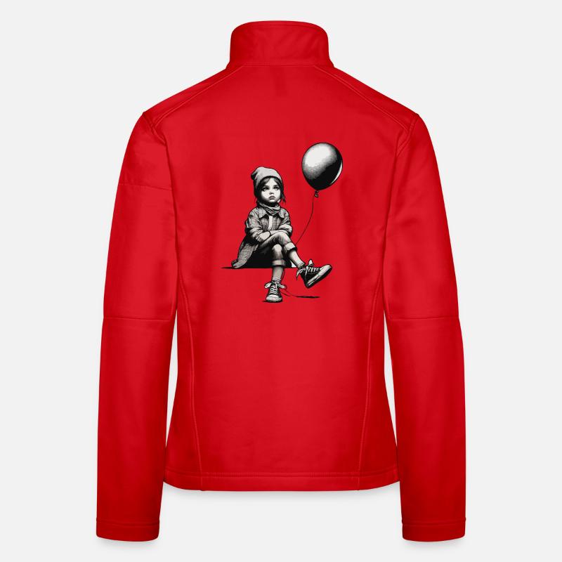 Mädchen mit Luftballon - Frauen Softshelljacke - Rot