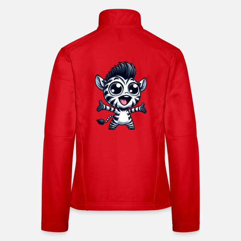 Happy zebra with open arms warm Women's Softshell Jacket