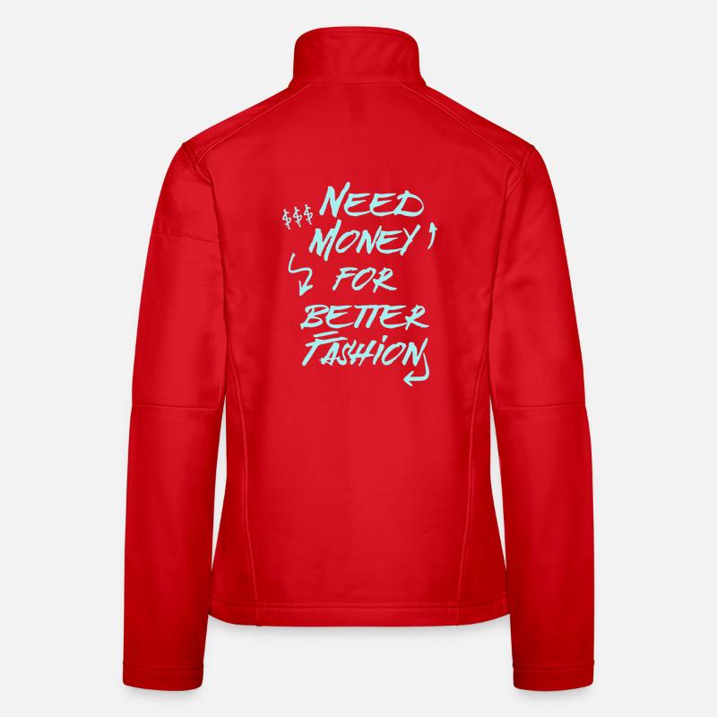 Besoin d’argent pour une meilleure mode – Sweat à capuche tendance Veste en tissu softshell Femme